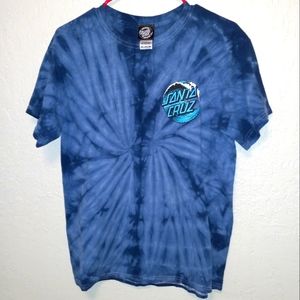 Blue tie dye Santa Cruz tshirt